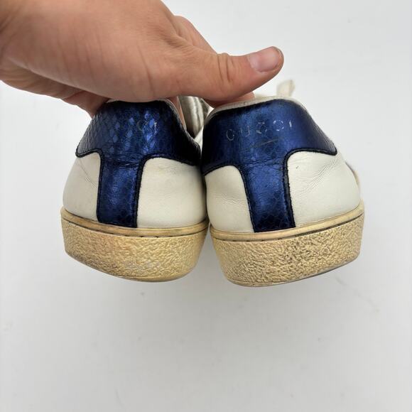 Gucci White Ace Low Sneakers Men's 9 Luxury Streetwear - Picture 14 of 15